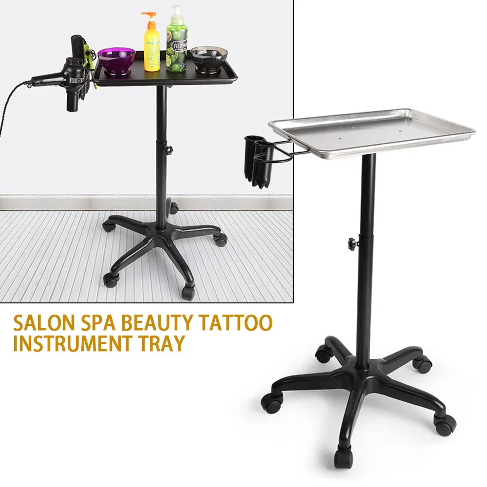 Salon Spa Beauty Tattoo Metal Silver Rolling Service