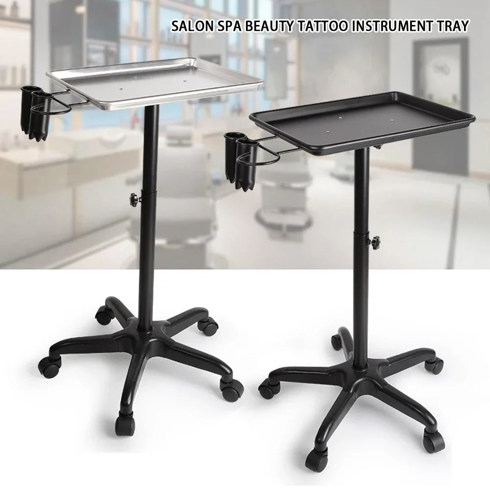 Salon Spa Beauty Tattoo Metal Silver Rolling Service