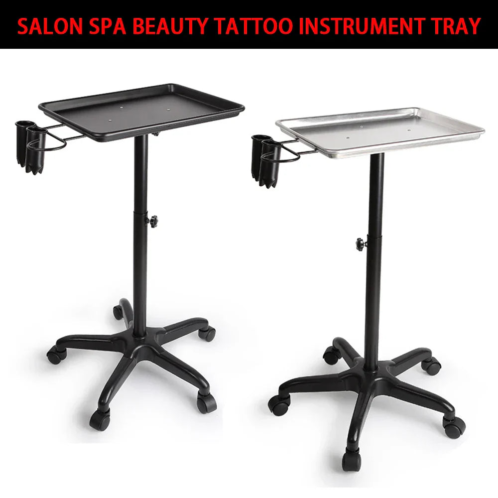 Salon Spa Beauty Tattoo Metal Silver Rolling Service