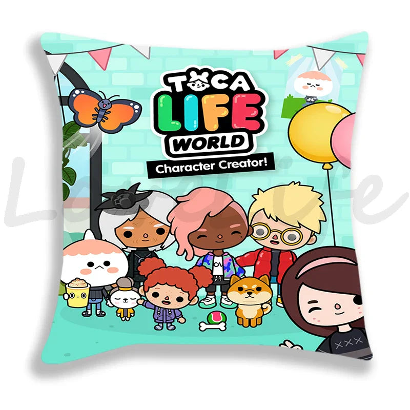 Cute Cartoon Toca Life World Pillow Case Home