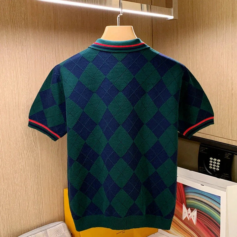 Spring Summer Men Short Sleeve Polo Shirt Male