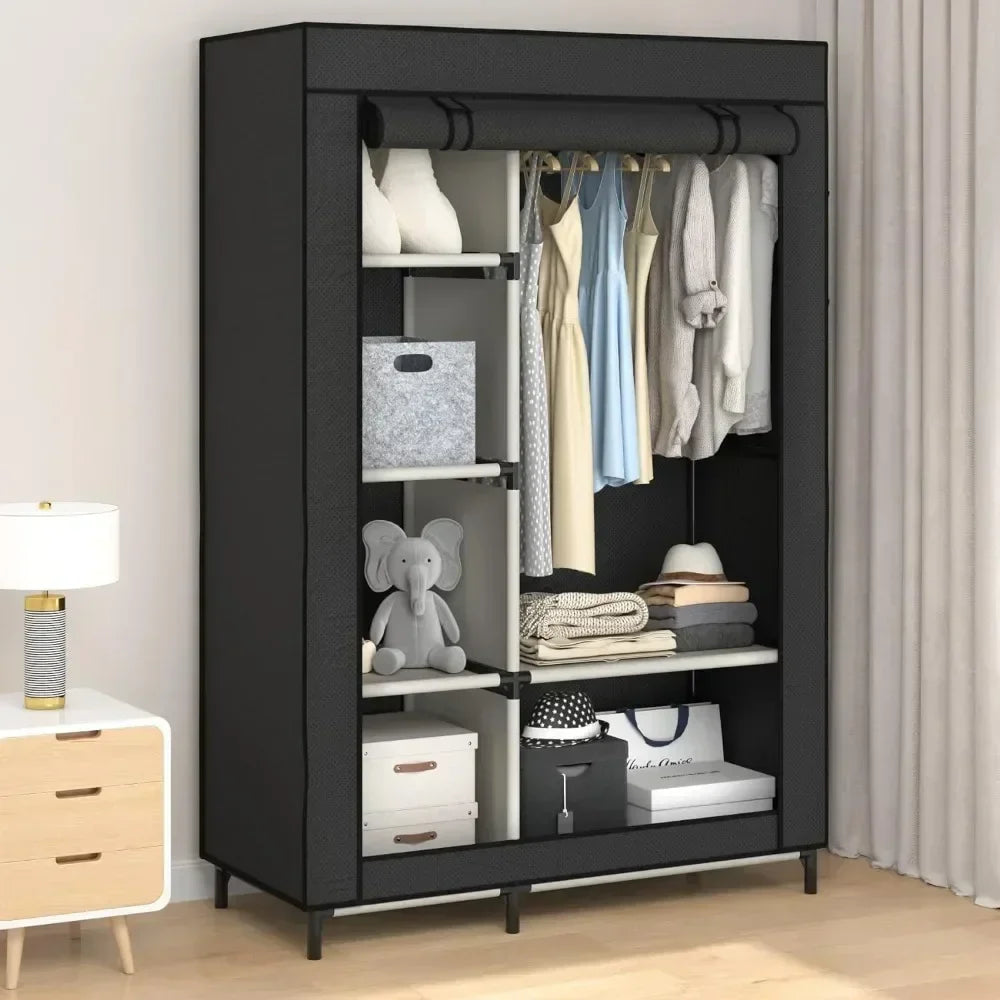 Canvas Wardrobe Portable Closet Wardrobe Clothes Storage with