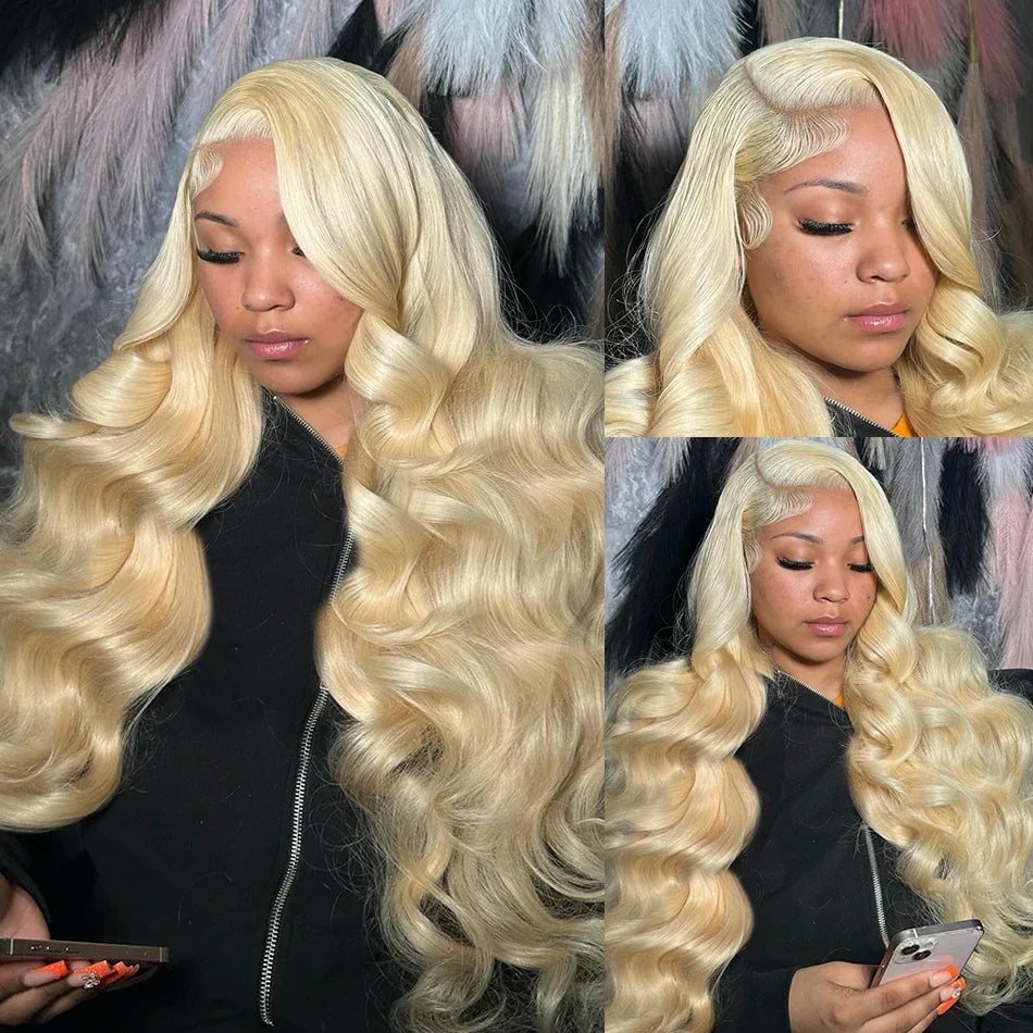 613 Honey Blonde Body Wave Lace Front Wig