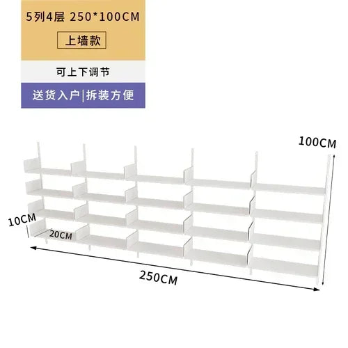 Metal Display Bookcase Magazine Rack Wall Modern Bookcase