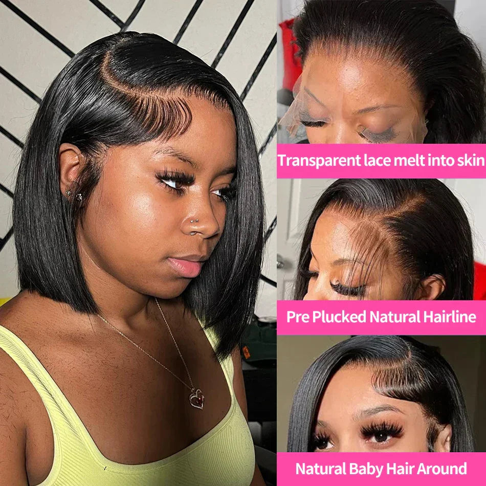 Glueless Straight Bob Wig 5x5 Lace Frontal Pre