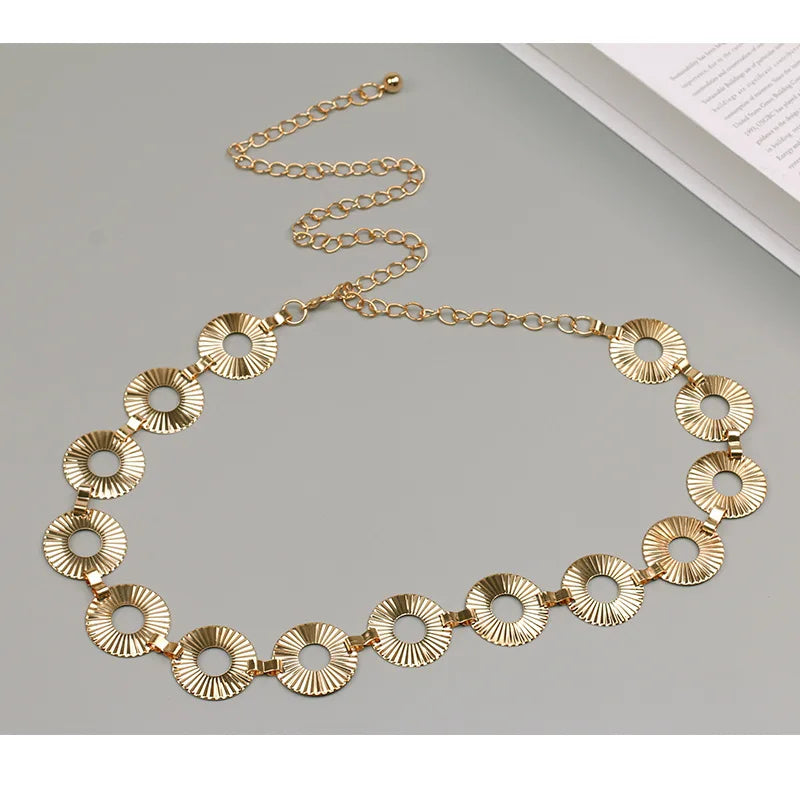 Belt Women's Lady Fashion Metal Chain Gold Color