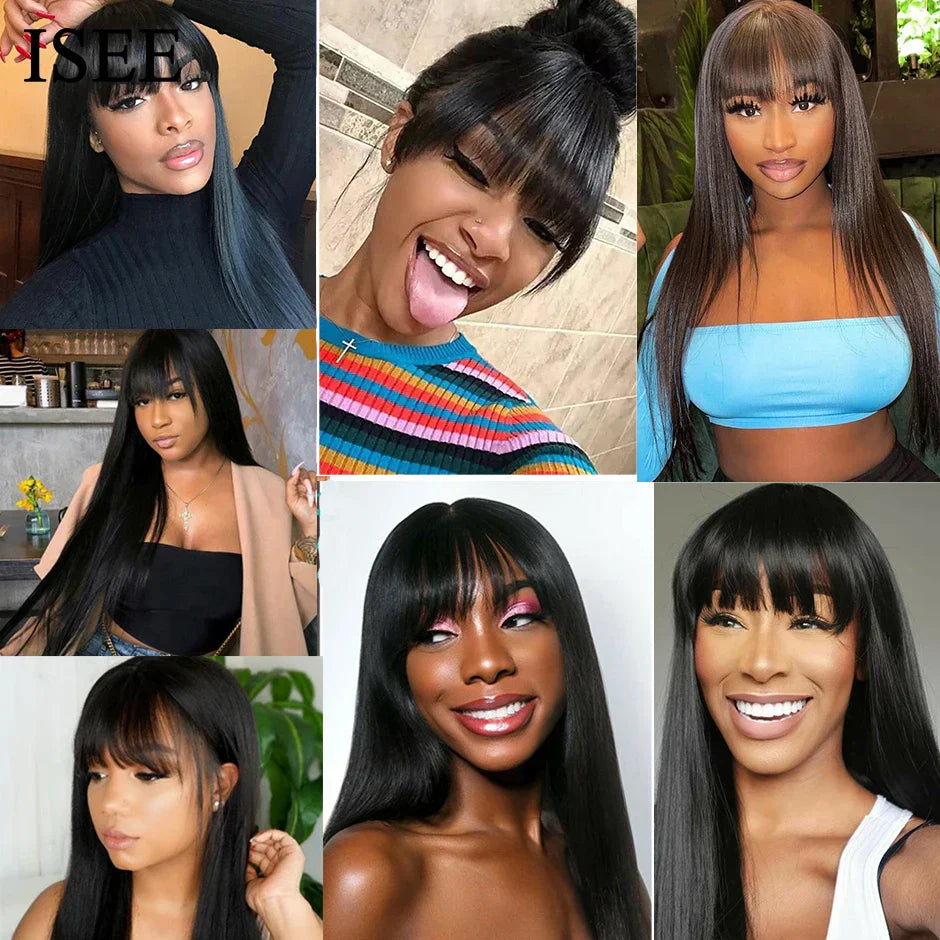 ISEEHAIR Machine Made Sew In Wig Human Hair