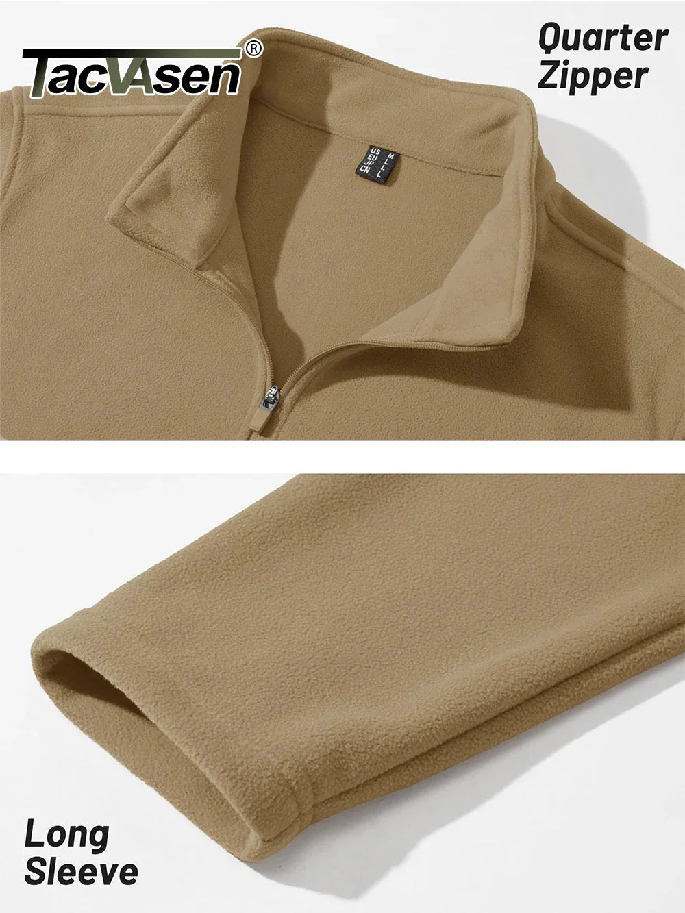TACVASEN Quarter-Zip Pullover Tops Mens Turtleneck Fleece Sweatshirts