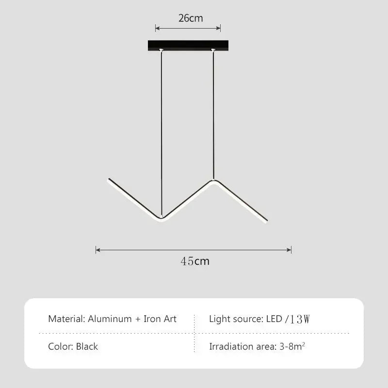Modern LED Pendant Light Nodic Gold Hanging Chandelier