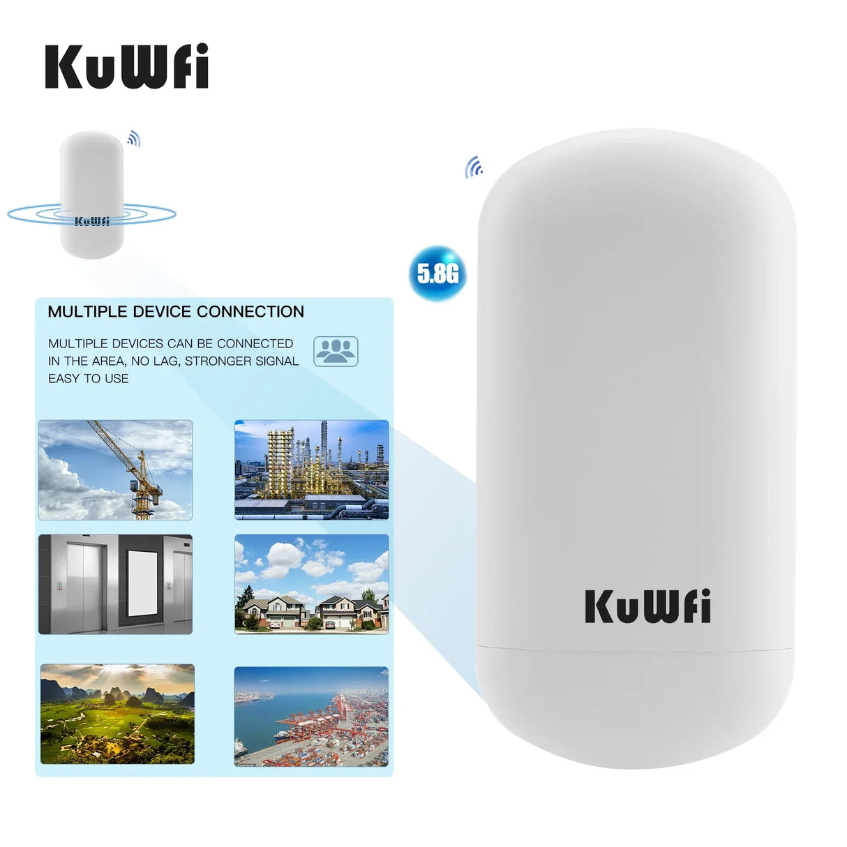 KuWFi Outdoor Wifi Bridge Router 450Mbps Long Range