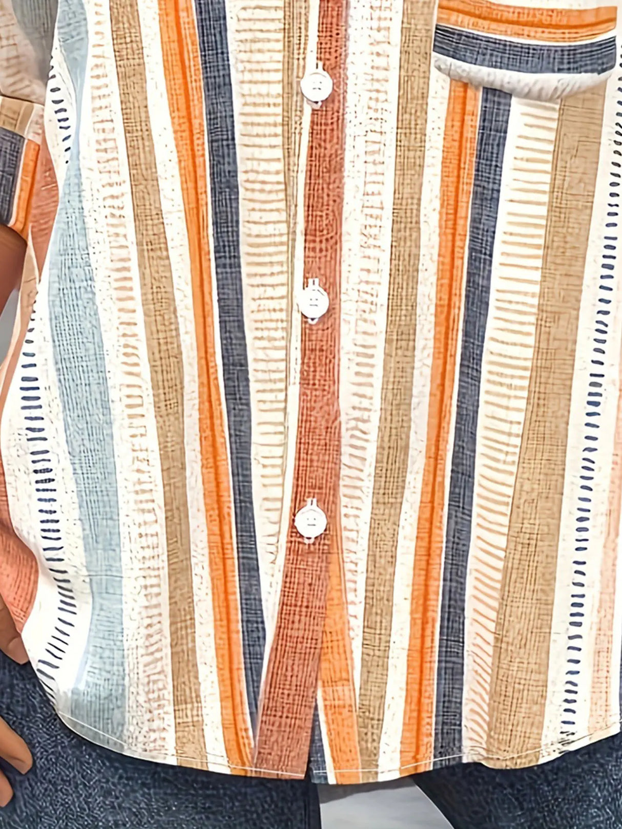 Plus Size Casual Blouse Womens Plus Stripe Print