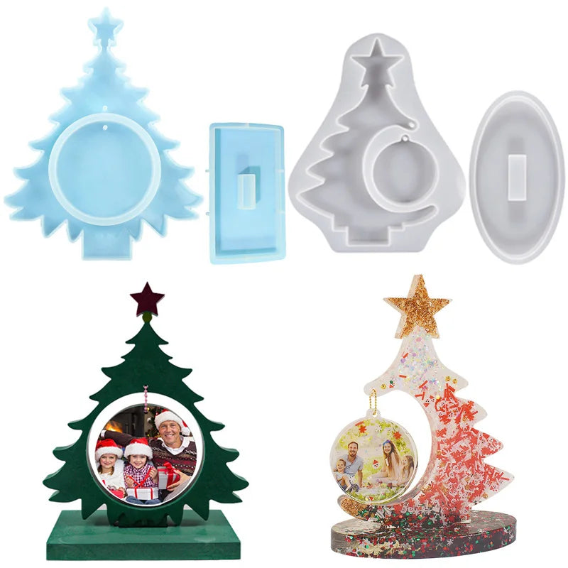 Christmas Tree Silicone Mold Hanging Photo Frame Moulds