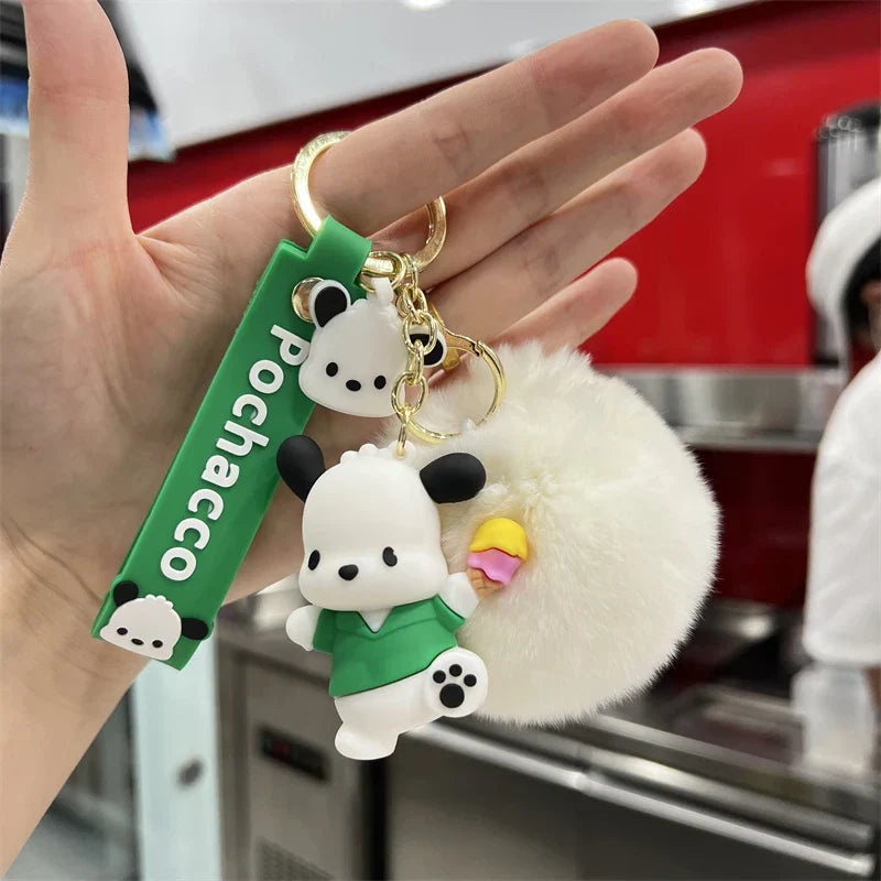 Kawaii Sanrio Keychain Cute Cartoon Pochacco Doll Pendant