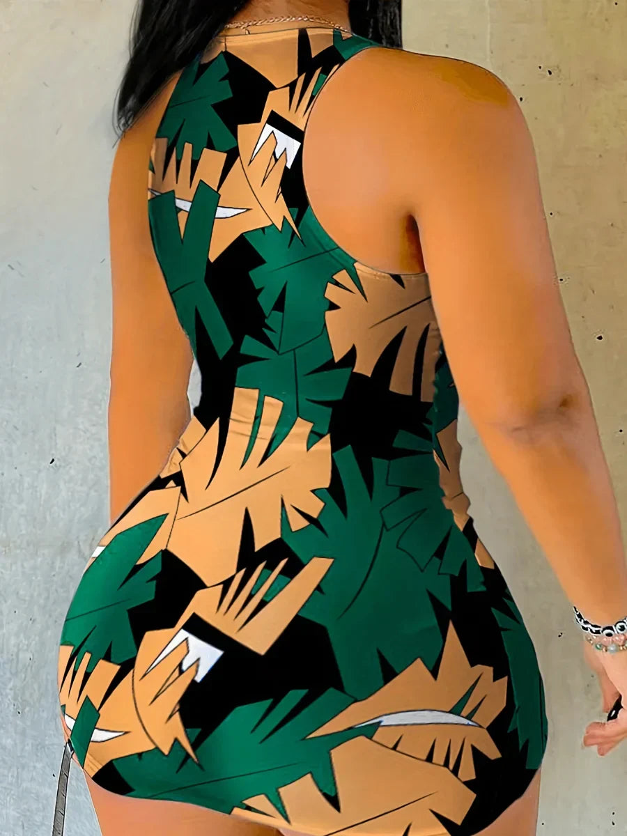 LW Plus Size Leaf Print Sexy Slim-fit Cami