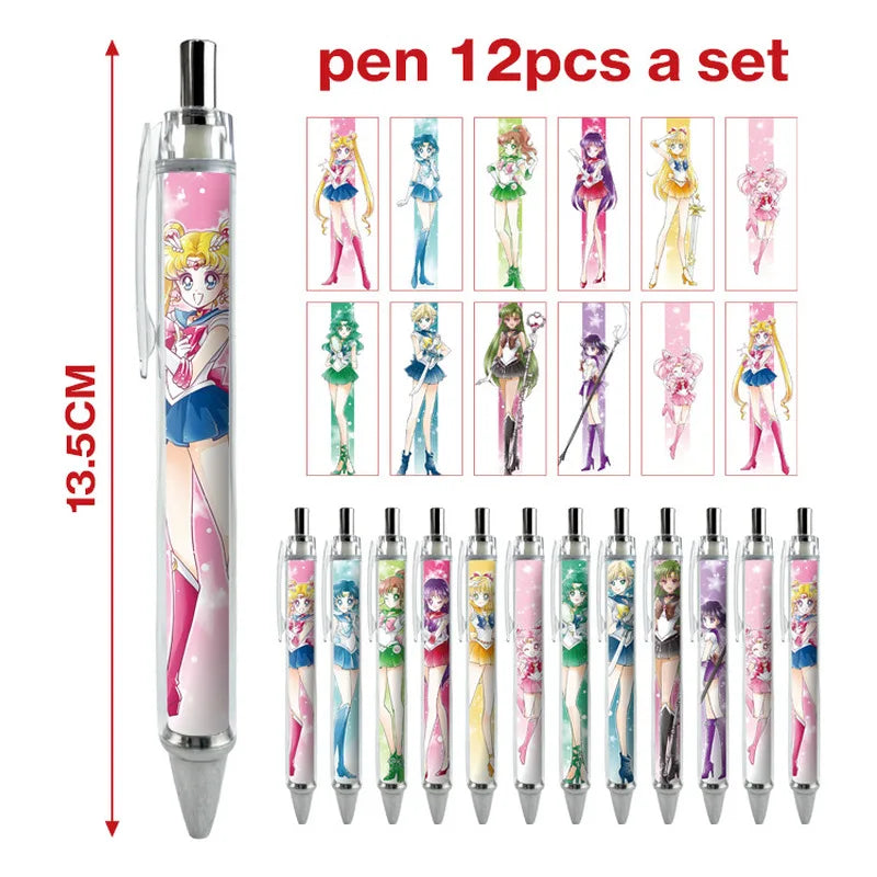 12pcs Anime Figure Sailor Moon Kawaii Cartoon Peripheral