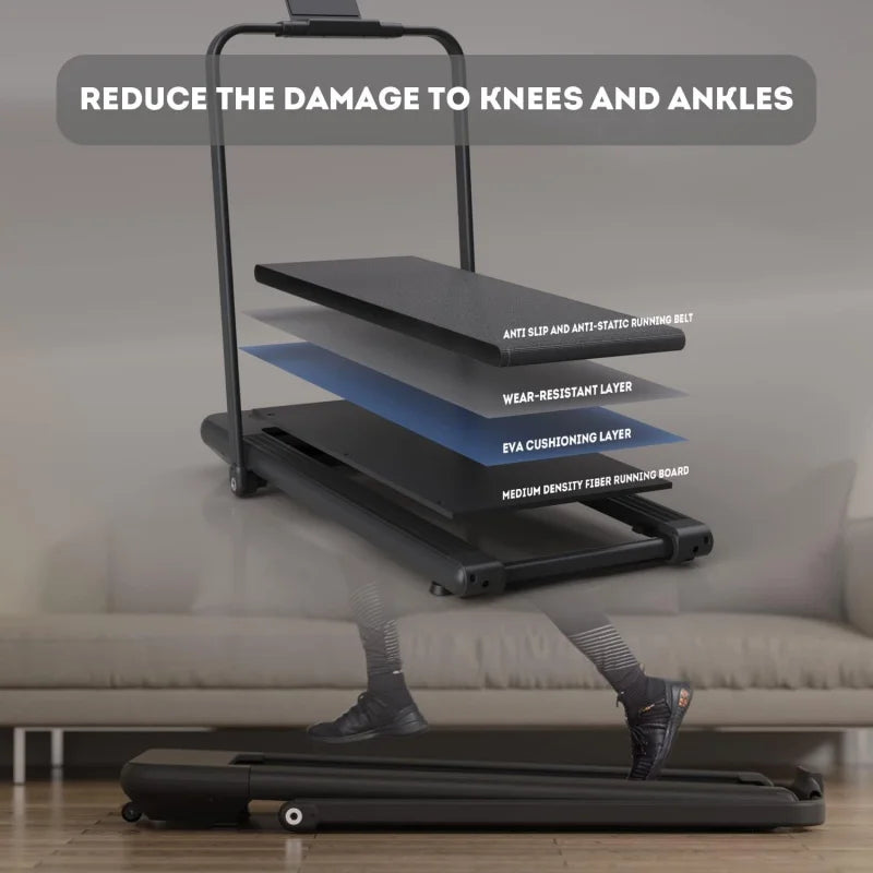 BiFanuo 2 in 1 Folding Treadmill, Under Desk Smart Walking Pad, Installation-Free,Compact FoldableTreadmill for Home/Office Gym