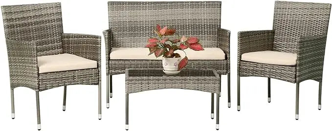 FDW Patio Furniture Set 4 Pieces Outdoor Rattan