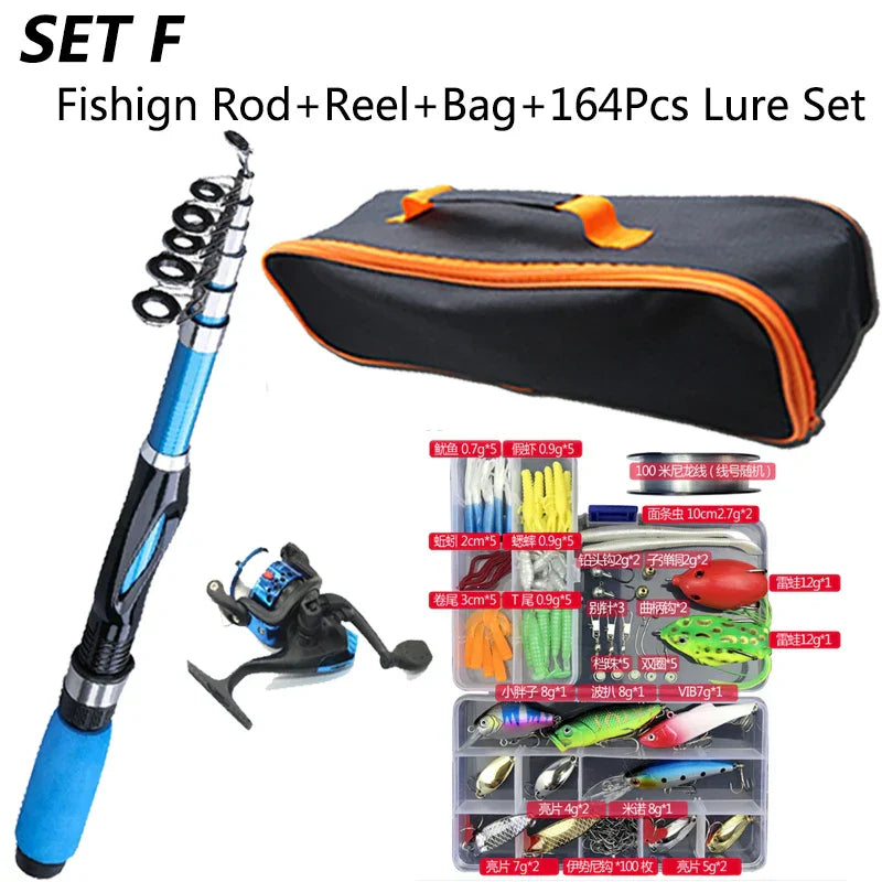 Fishing Rod Full Kits 1.2M Telescopic Sea Spinning