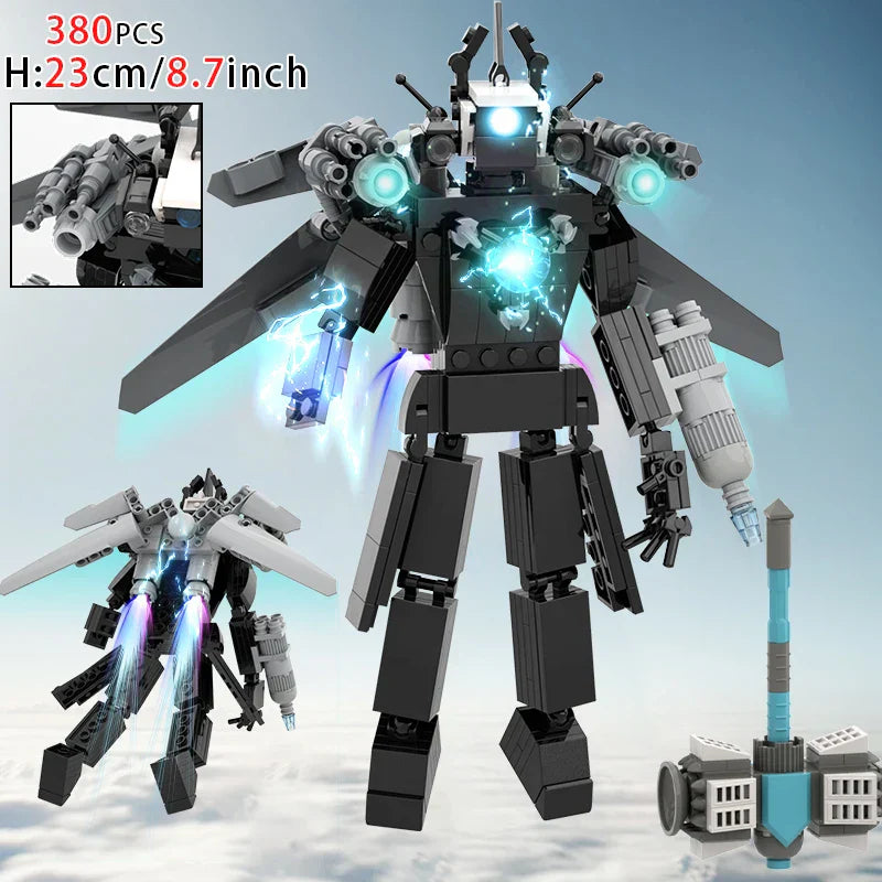 Moc Skibidi Toilet Builing Blocks Titan Clock Man