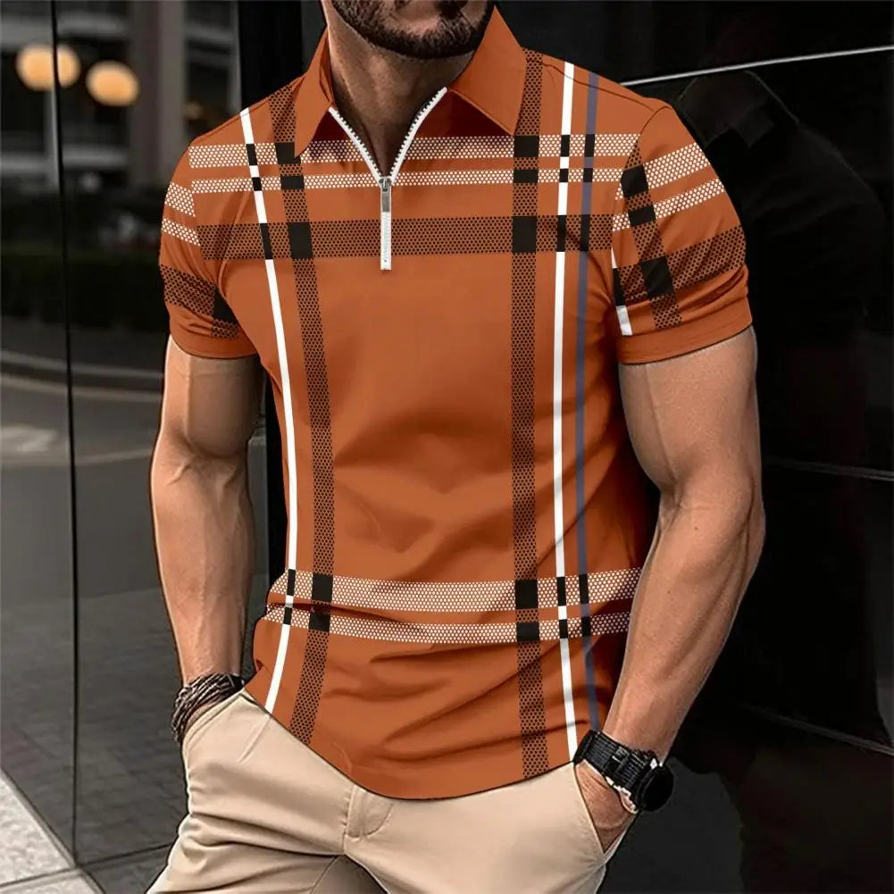 Men Business Shirt Stylish Men's Plaid Striped Shirt