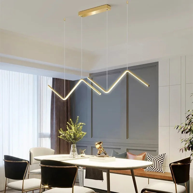 Modern LED Pendant Light Nodic Gold Hanging Chandelier