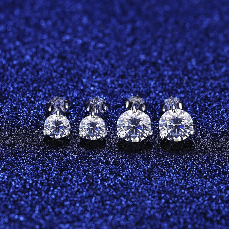 Gica Gema Premium 0.5-1ct Moissanite Diamond Stud Earrings
