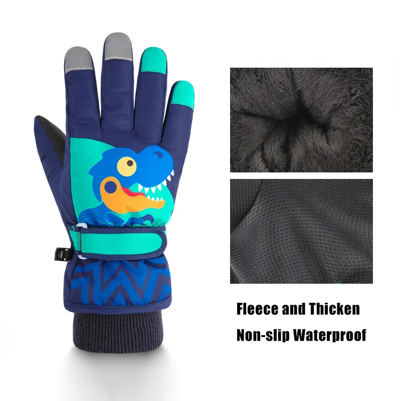 Thicken Baby Winter Gloves Coral Fleece Waterproof Child