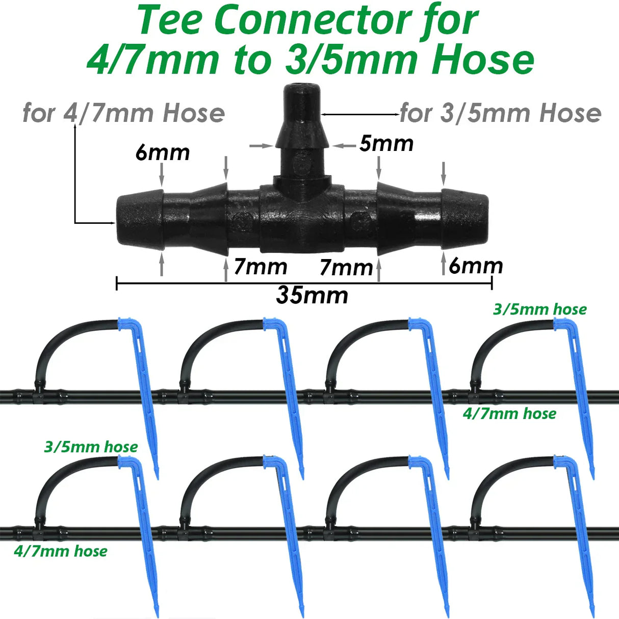 KESLA 4/7mm to 3/5mm Pipe Garden Drip Irrigation