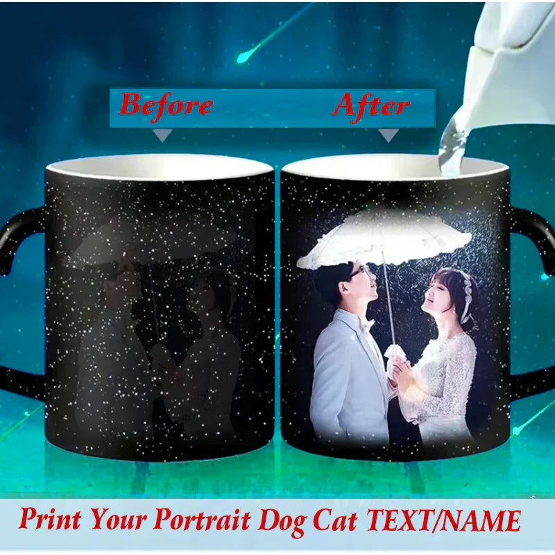 Personalised Magic Mugs Custom Colour Changing Cup Heat