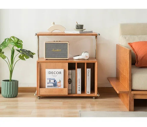 Nordic Wood Bedside Table Laden Makeup Bedroom Bedside