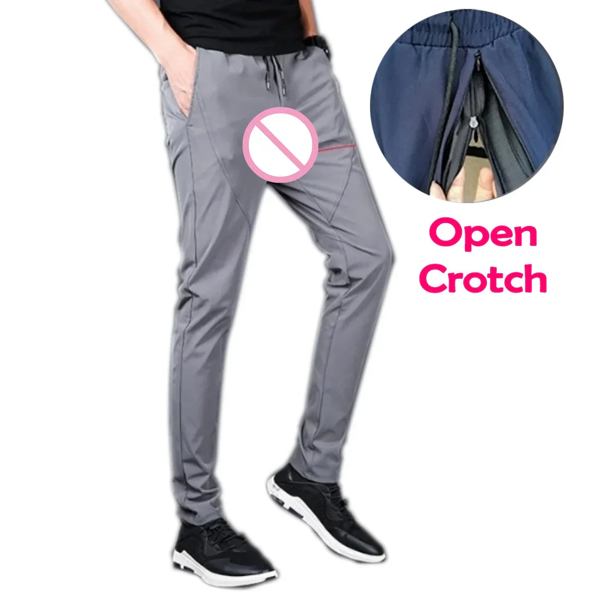 Man Open Crotch Pant for Outdoor Sex Crotchless