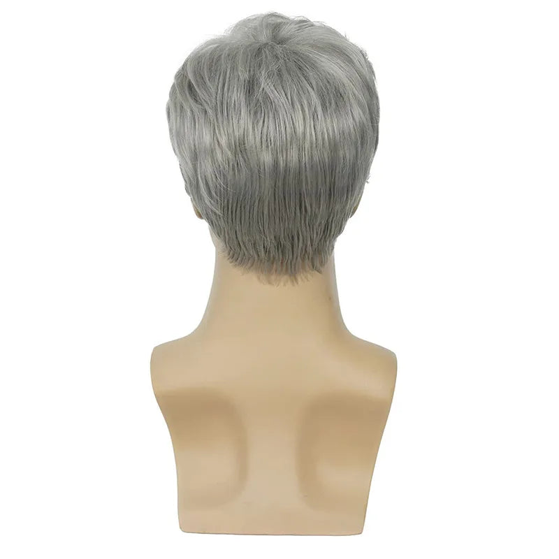 Men's wig 6 inches handsome shaggy short hair