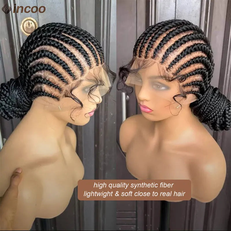 Full Lace Front Cornrow Double Dutch Braided Wigs