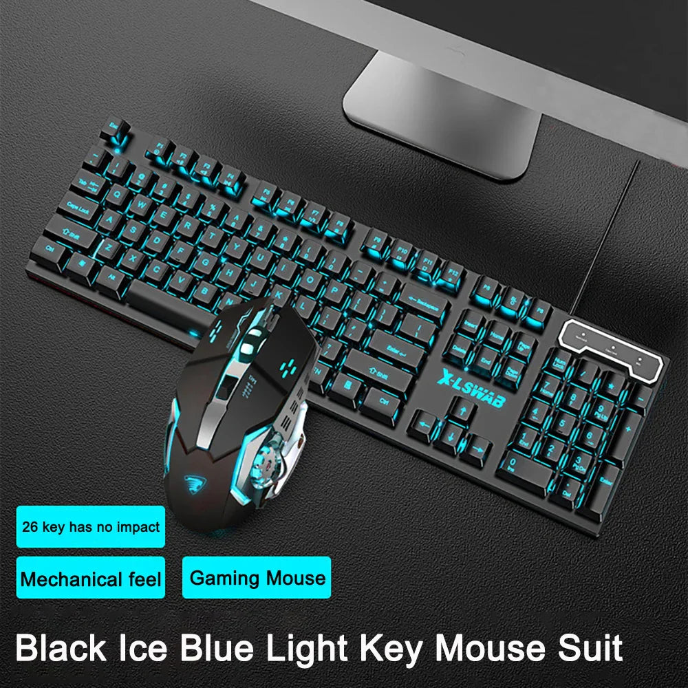 3-piece Set Gaming Keyboard Mouse Headphone Set Wired