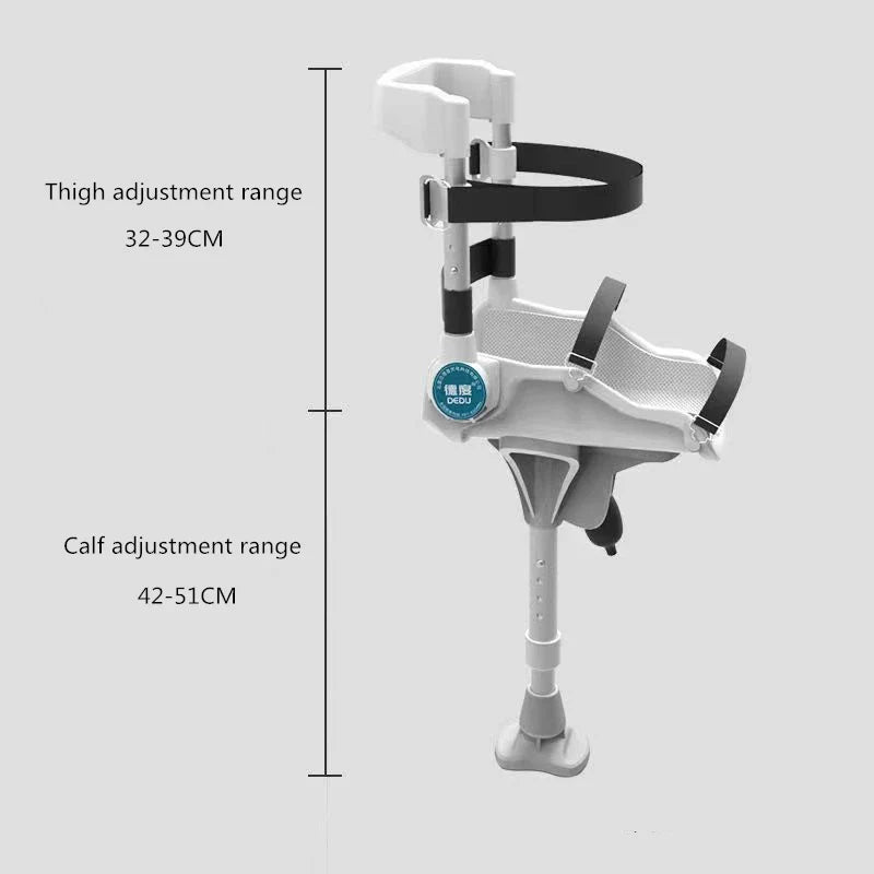 Support-Free Walking Aids Knee Crutch Walker Single-Leg Telescoping