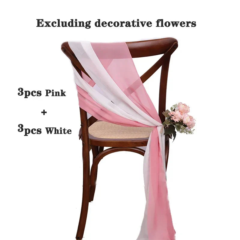 6PCS RUST Chiffon Chair Sashes 30 x 270cm