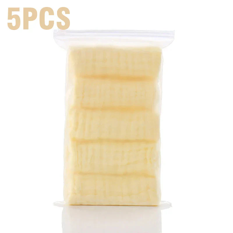 5PCS Baby Bath Towel 100% Cotton 6 Layers