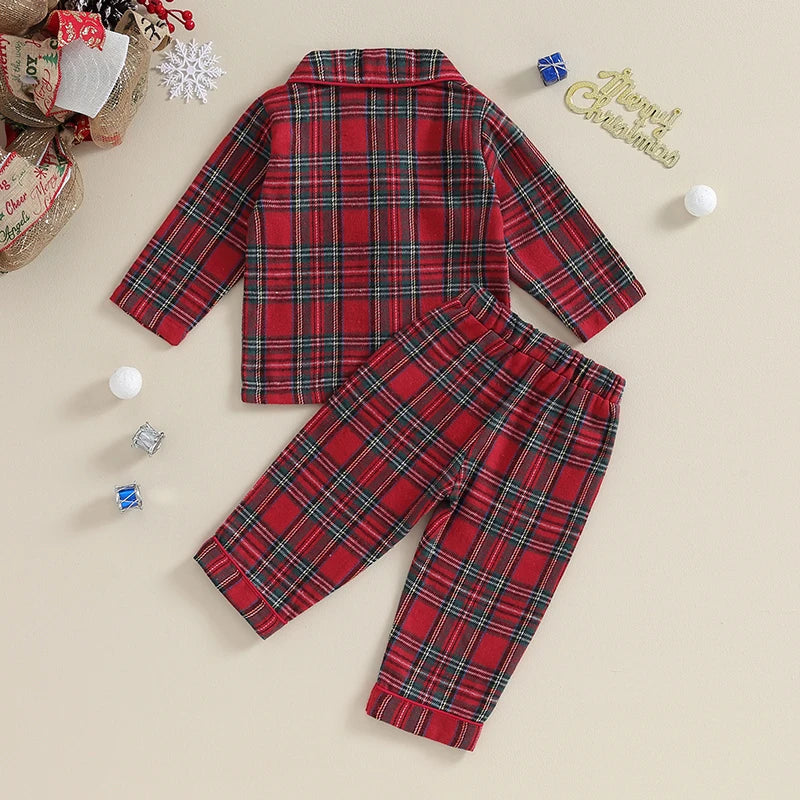 Christmas Kids Girls Boys Pajamas Set Loungewear Suit