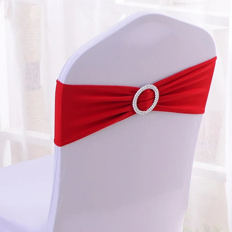 50pcs/lot Stretch Lycra Spandex Chair Covers Bands With