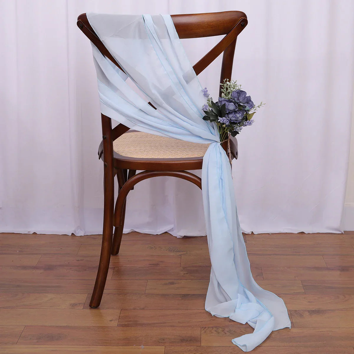 40PCS Chiffon Chair Sashes Wedding Chair Decoration 16x275cm