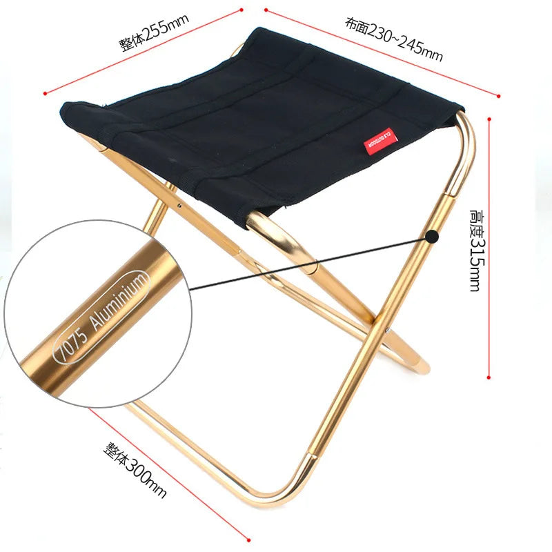 Folding Stool Large 7075 Aluminum Alloy Outdoor Portable