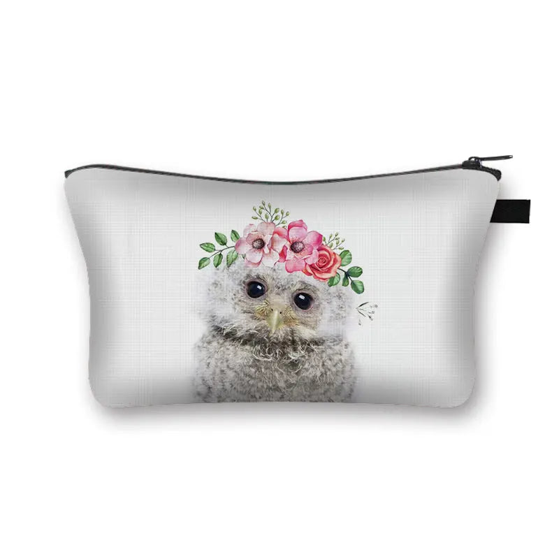 Animal Print Cosmetic Bag Women Makeup Bag Kawaii