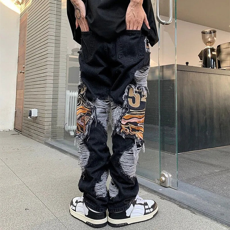 2023 Grunge Clothes Y2K Streetwear Baggy Ripped Stacked