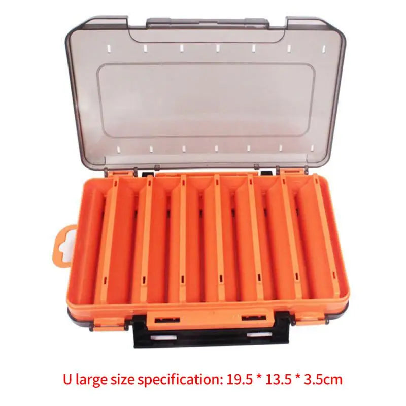 Fishing Tackle Box Lure Storage 14 Compartments Double