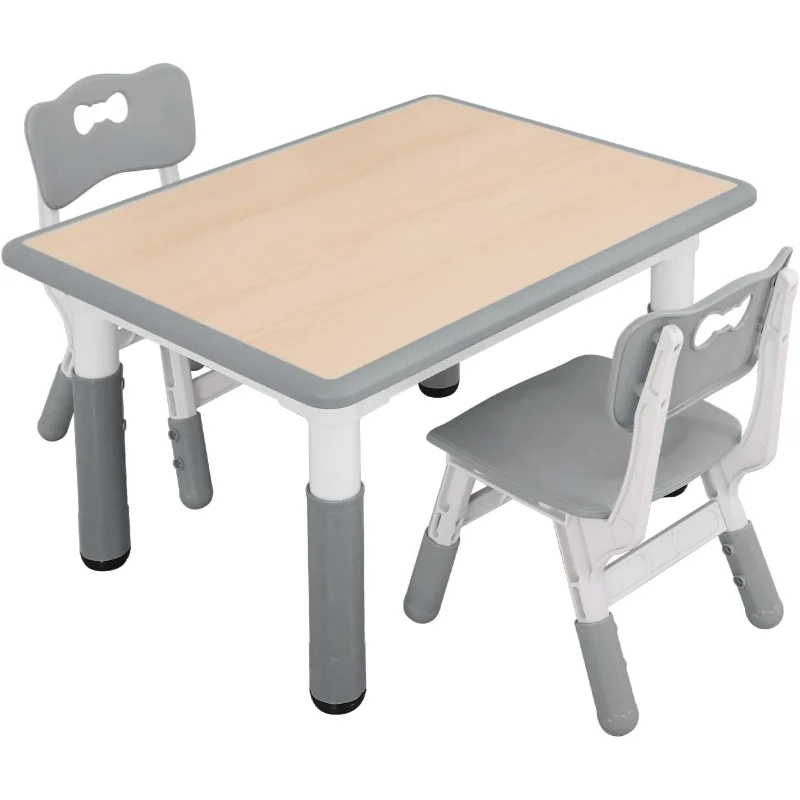Kids Study Table and Chairs Set, Height Adjustable