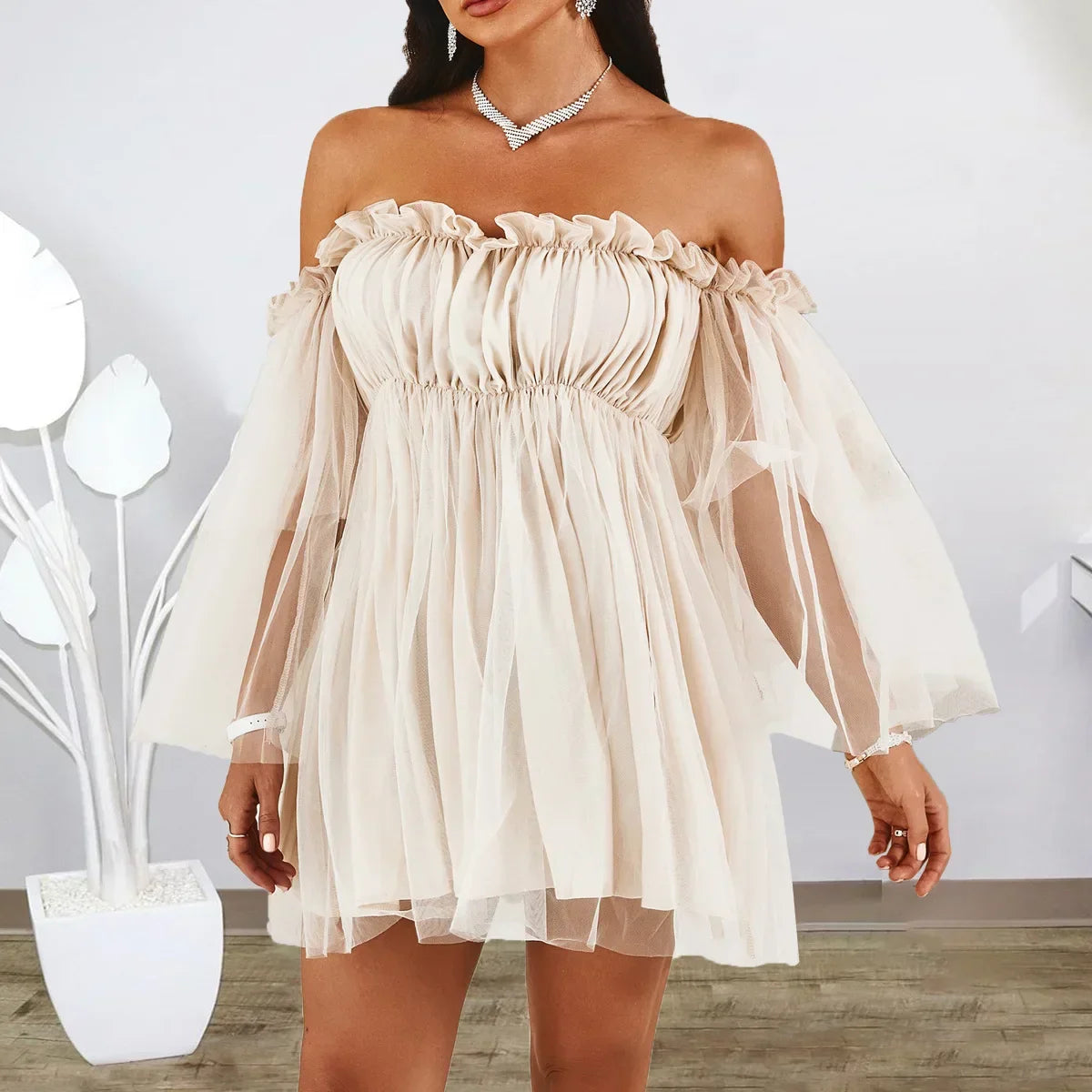 European and American fashion womens new straight neck