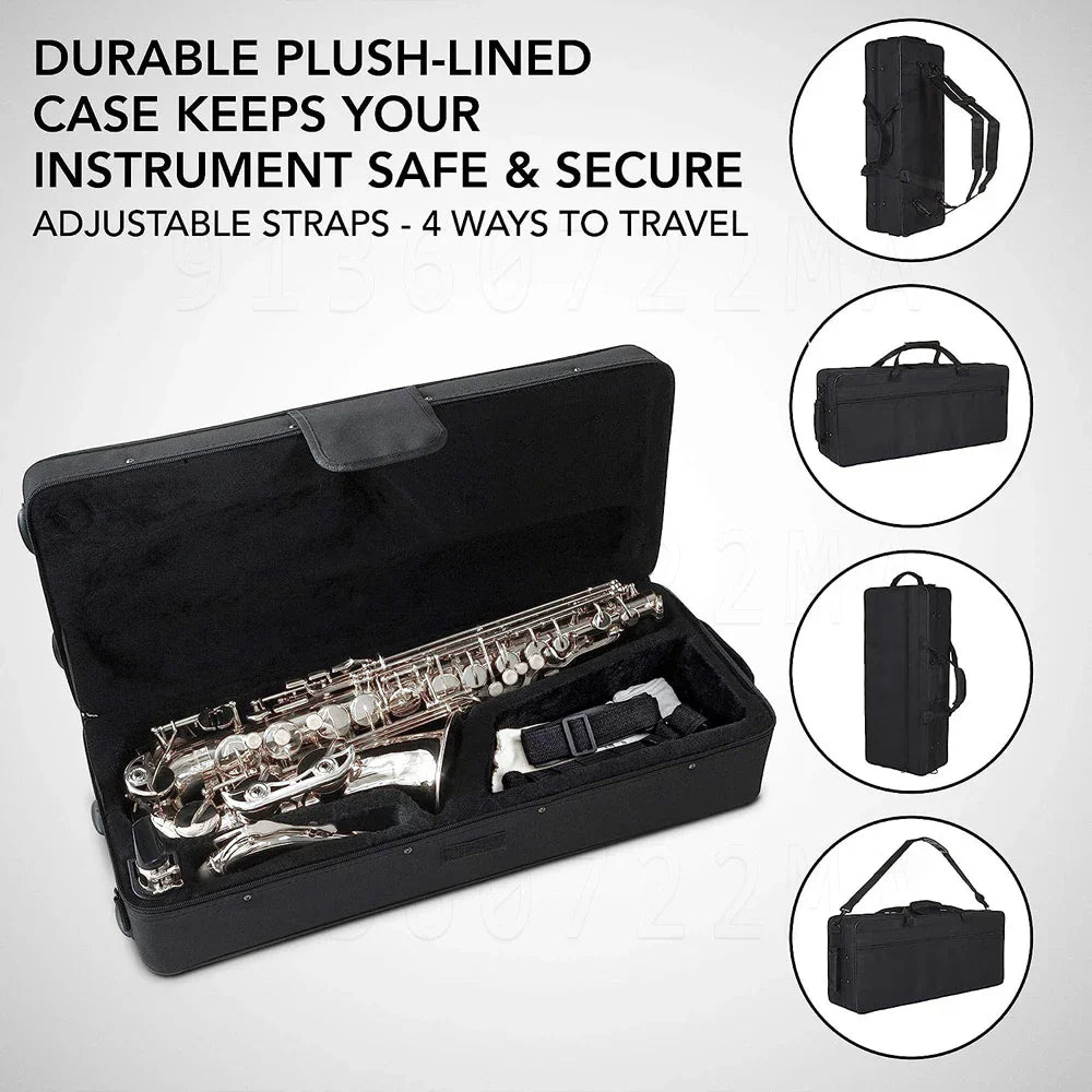 Professional Alto Saxophone Eflat E-flat Brass Nickel Plated