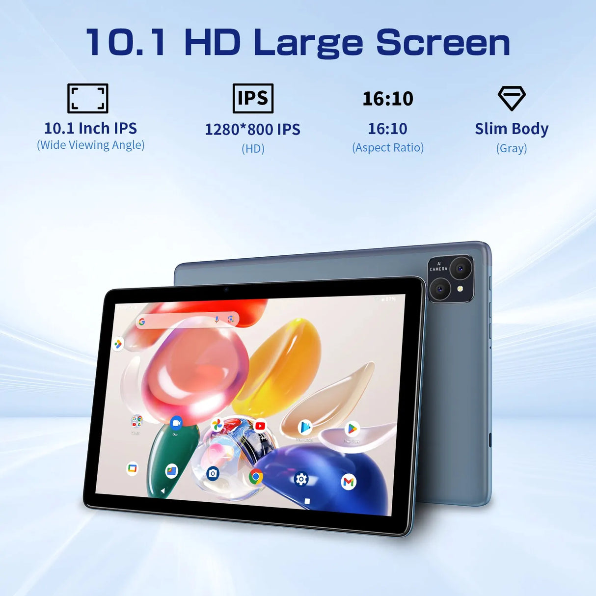 VASOUN Android 13 Tablet 10.1", 12GB(6+6 Expand) RAM,