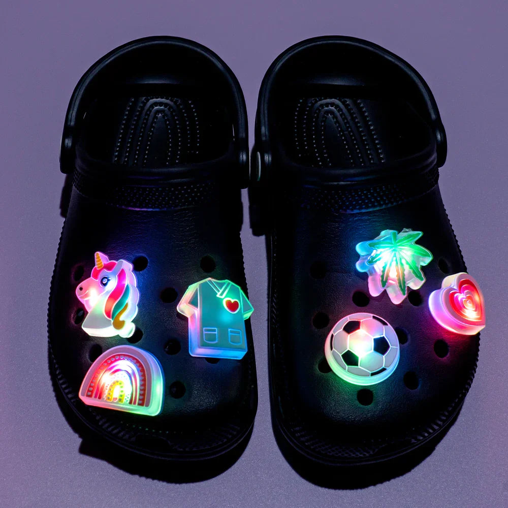 1pcs LED Shoe Charms Luminous Shoe Decorations Pins