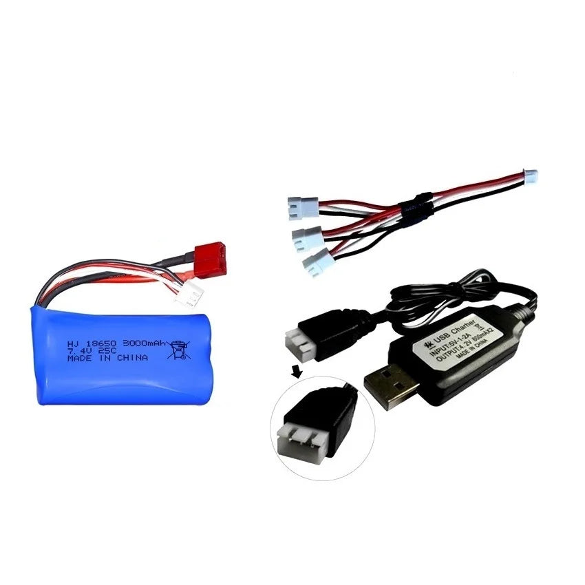 7.4V 3000mAh 18650 Lipo Battery for Wltoys 10428